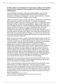 D2 Make justified recommendations for improving the validity of the marketing research used to contribute to the development of a selected organisation’s marketing plans