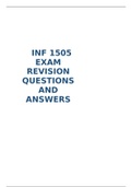 INF 1505 -  EXAM PACK - QUESTION AND ANSWERS / NOTES