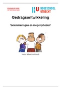 Thema Gedragsontwikkeling  'belemmeringen en mogelijkheden'