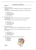 Practice questions neuropsychology