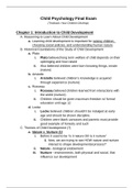 PSYC 201 - Child Psychology