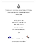 FINAL YEAR DISSERTATION UCSC SRILANKA BIT DEGREE WEB BASED MEDICAL HEALTH INVENTORY MANAGEMENT SYSTEM