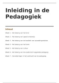 Samenvatting tentamenstof inleiding in de pedagogiek periode 1