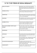 (Cambridge IGCSE Sociology)key terms of unit: 3(social inequality)