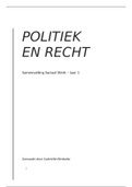 SAMENVATTING READER POLITIEK EN RECHT JAAR 1 PERIODE 2 SOCIAAL WERK  