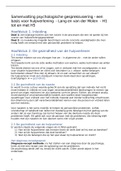 Diagnostiek & Behandeling deel B: Psychologische gespreksvoering - Lang en Van der Molen, laatste druk - H1 t/m H5