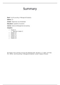 Summary Cost Accounting Chapters 9, 10, 11, 13, 15, 20