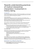 Samenvatting Toward understanding practices of medical interpreting: interpreters' involvement in history taking - Galina B. Bolden