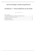 Samenvatting reader Leiderschapstheorie Nieuw Leiderschap  Hoofdstuk 1 - Persoonlijkheid van de leider