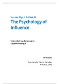 Van der Pligt & Vliek - The Psychology of Influence - Full, Concise Summary for Persuasive Communication / Decision Making II / Psychology of Media & Communication