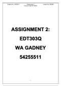 EDT303Q ASSIGNMENT 2 2019 SEMESTER 1