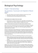 Biological Psychology- Neurophysiology The Generation, Transmission and integration of Neural signals. 