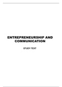 Entrepreneurship and Communication PDF