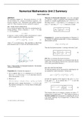 Numerical Mathematics 1 Unit 2 Summary 2019