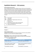 Qualitative Research - Full summary