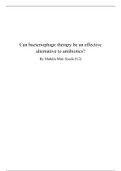 A* Essay - Can Bacteriophage Therapy Be An Effective Alternative for Antibiotics? 