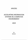 AIN1501 Accounting Information Systems in a Computer Environment
