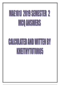 MAE101J-  SECOND SEMESTER  2019 ASSIGNMENT  01 MCQ SOLUTIONS 