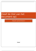 Integrale opdracht thema 2 (leerjaar 1 niveau 4)