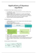 Applications of aqueous equilibria