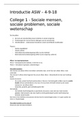 Hoorcollege Aantekeningen Introductie ASW