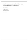 How far do you agree that the Tsar’s fall was due to Russia’s participation in World War One?