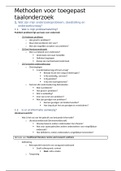 Samenvatting Methoden voor Toegepast Taalonderzoek