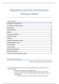 Population and the Environment Notes