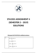 STA1501 Assignment 4 for Semester 2 (2019)