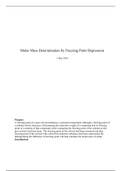 Molar Mass Determination by Freezing Point Depression