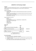 Linguistics 4: The Phonology of English Summary