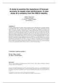 Bachelor Thesis (8) - A study to examine the importance of forecast accuracy to supply chain performance: A case study at a company from the FMCG industry