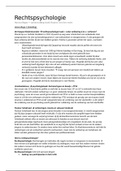 Rechtspsychologie (minor Forensische Criminologie VU Amsterdam 2019-2020). Aantekeningen hoor- en werkcolleges en uitgebreide samenvatting boek Routes van het Recht.. 