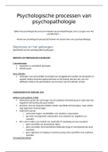 Samenvatting psychologische processen van psychopathologie