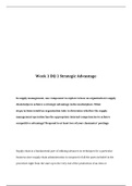 MGT 322 Week 1 DQ 1 Strategic Advantage