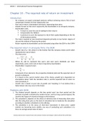 Introduction to Finance (Corporate Finance and Investment: decision and strategies) - Chapter 10( Summary)