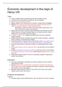 Economic Development Henry VIII- 1C AQA NOTES