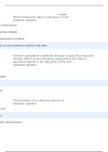 2022/2023 complete solution Which statement about confusion is true? Sondra’s peripheral vestibular disease causes dizziness and vertigo. Which of the following medications will help to decrease edema in the labyrinth of the ear? The hallmark of an absenc