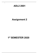 ADL2601 -  ASSIGNMENT 1 & 2 1ST SEMESTER 2020 (ANSWERS)