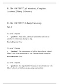 RLGN 104 TEST 7 (5 Versions) Liberty University_Complete Answers