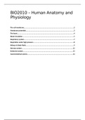 BIO2010 Human Anatomy and Physiology Summary