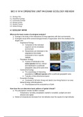 Biology 1414 Exam Unit 4: Ecology Review