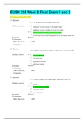 BUSN 258 : Week 8 Final Exam 1 and 2 (latest 2019/2020) complete Solutions, Points Received:250 / 250 (100%). 