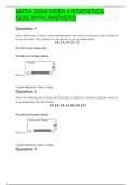 MATH 255N WEEK 4 STATISTICS QUIZ WITH COMPLETE SOLUTIONS  (GRADED A )