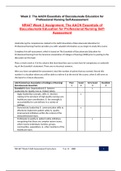 (latest 2022/2023) complete solution Underst& ing the competencies related to the AACN Essentials of Baccalaureate Education for Professional Nursing Practice provides you with valuable information as you begin to study this course. Complete this self-ass