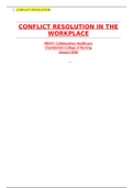 NR447 Week 3 Assignment, Conflict Resolution Paper 3 – Working in a Hospital Unit (2022/2023)