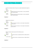 ECO 550 FINAL EXAM 5 STRAYER UNIVERSITY WITH ALL COMPLETED SOLUTIONS GRADE A+