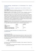 Summary Introduction to techniques for causal analysis