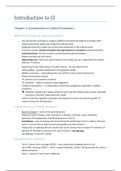 Advanced Economic Aspects of CI - Readings + Class Notes