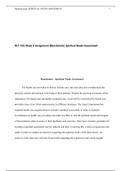 HLT 302 Week 8 Assignment (Benchmark): Spiritual Needs Assessment 1/Spirituality And Christian Values In Health Care And Wellness: Rated A++